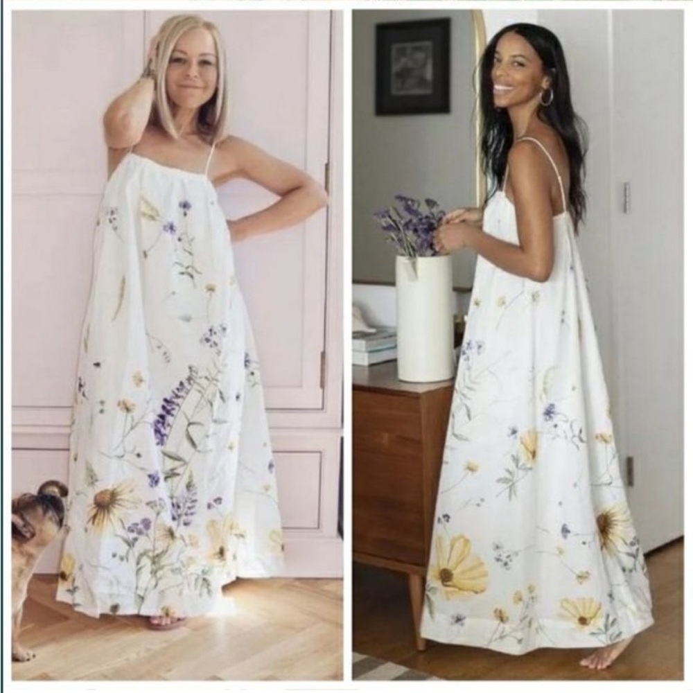 H&M Floral White Maxi Dress